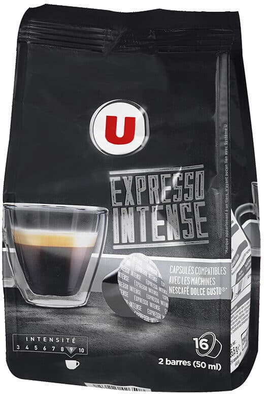 U Café torrifié et moulu expresso intenso packshot
