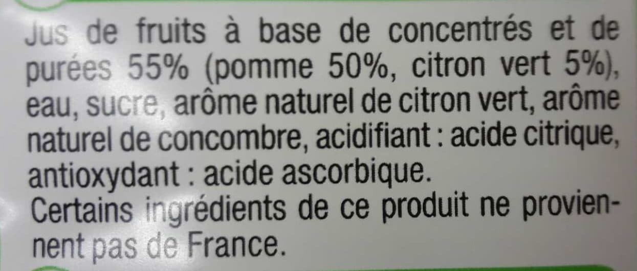 U Pomme Citron Vert saveur Concombre packshot