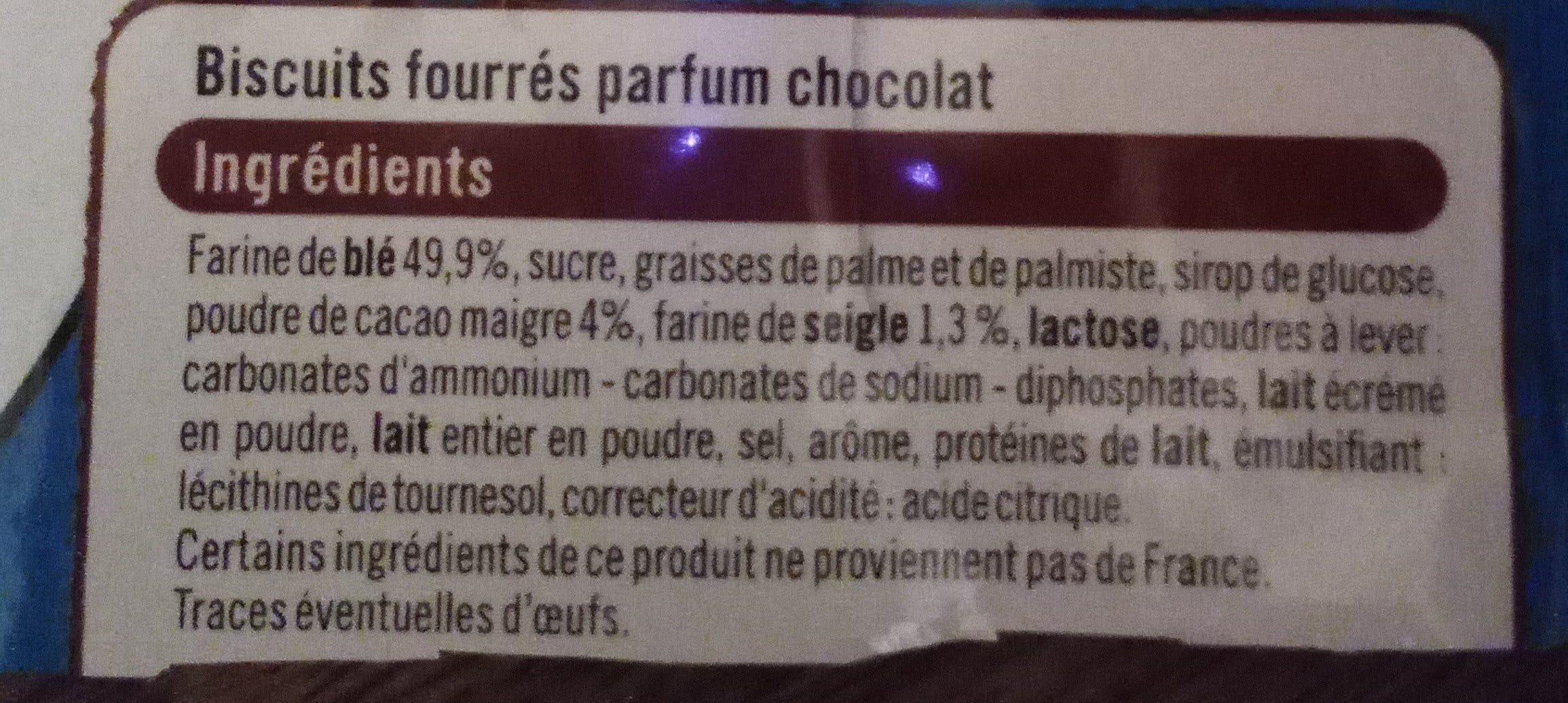 U Biscuits fourrés chocolat packshot