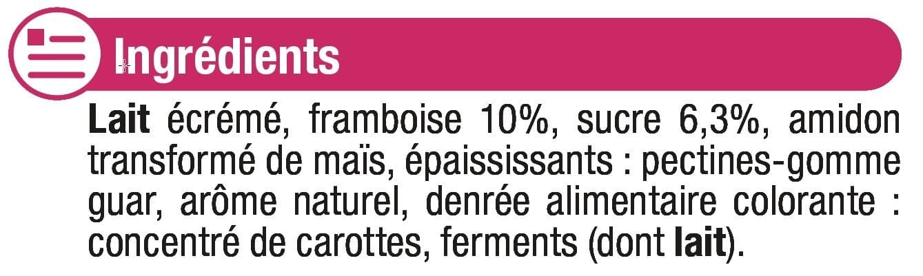 U Spécialité laitière maigre à la framboise sucré aromatisé packshot