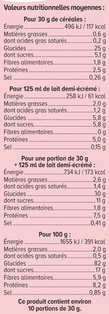 U Céréales Pétales de riz et blé orge avec fruits rouges boîte de 300g packshot