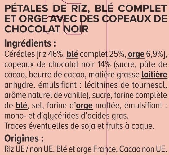 U Pétales riz, blé complet et orge Chocolat Noir packshot