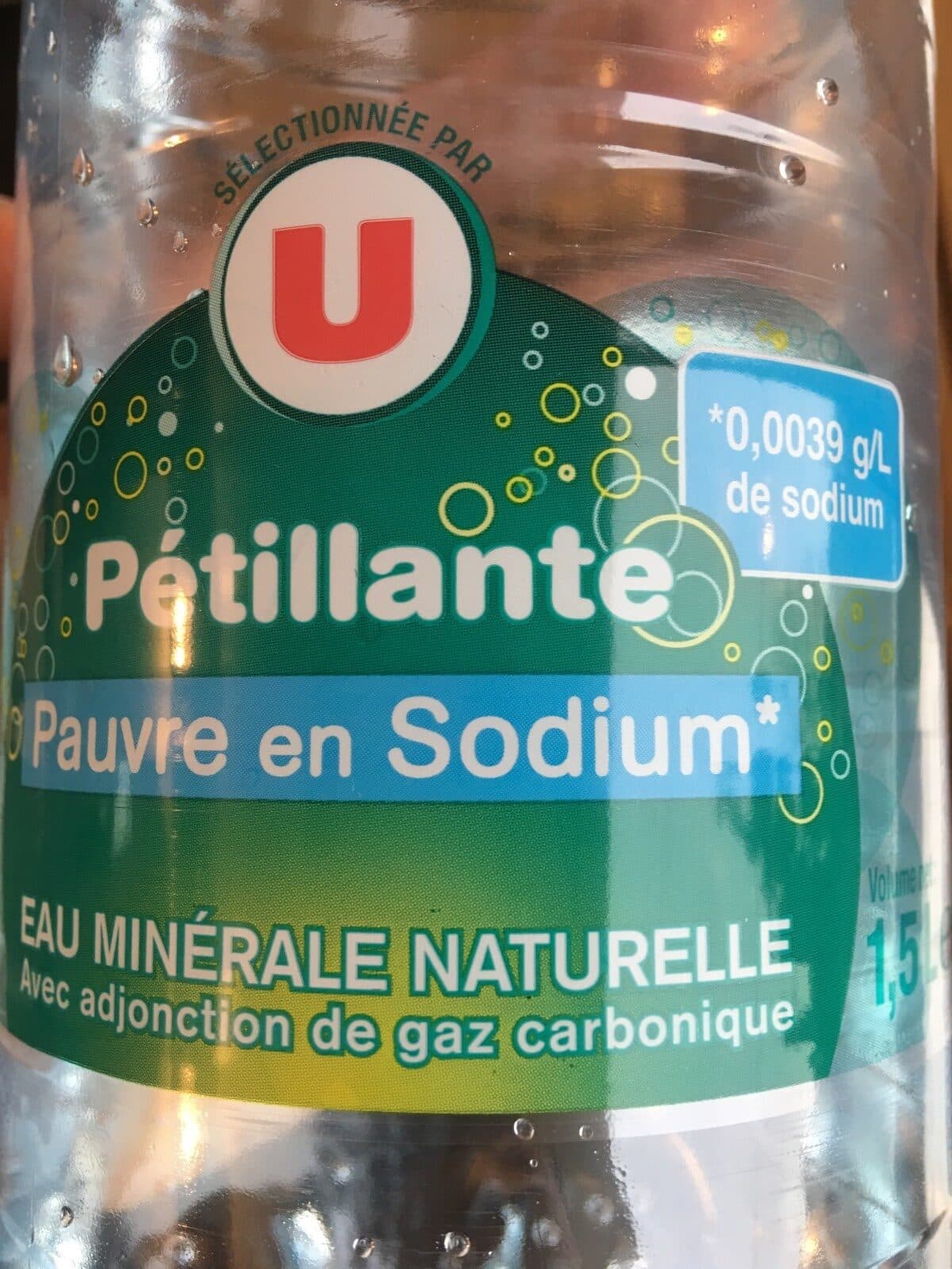 U Eau Minerale Naturelle Pauvre En Sodium packshot