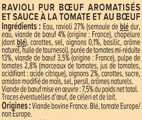 U Ravioli pur boeuf packshot