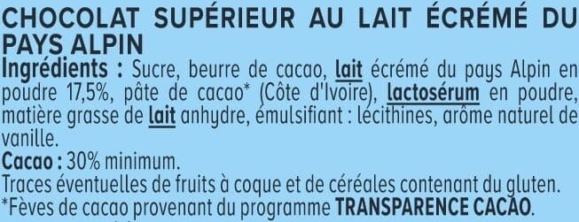 U Chocolat au lait alpin 3 Tablettes de 100g, 300g packshot