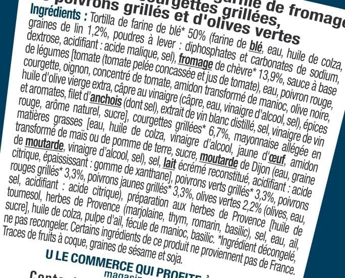 U Sandwich Wrap légumes grillés et fromage de chèvre, 180g packshot