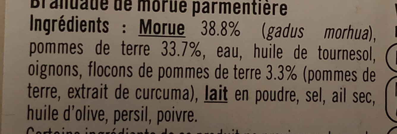 U Brandade à la morue, transformée en France, barquette, 750g + 20% offert packshot