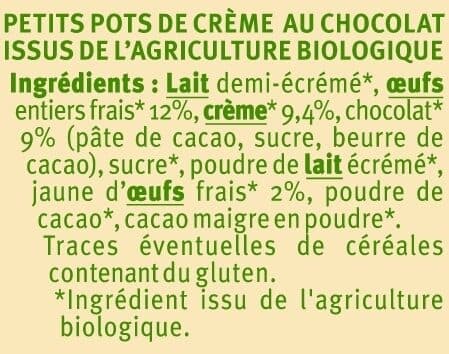 U Petits pots de crème au chocolat - 2x100g packshot
