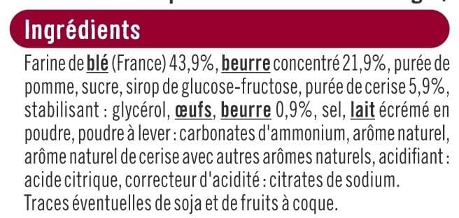 U Biscuits Sablés pur beurre coeur de cerise 100g packshot