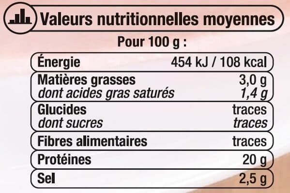 U Jambon cuit supérieur sans couenne x4, 180g packshot