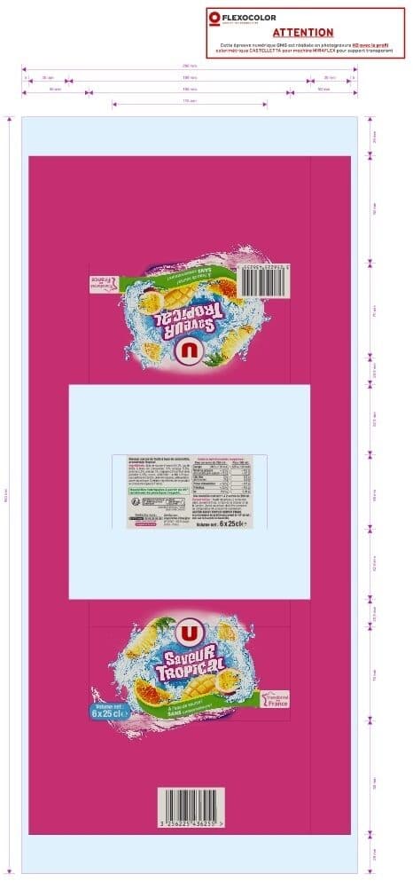 U Boisson aux fruits tropical packshot