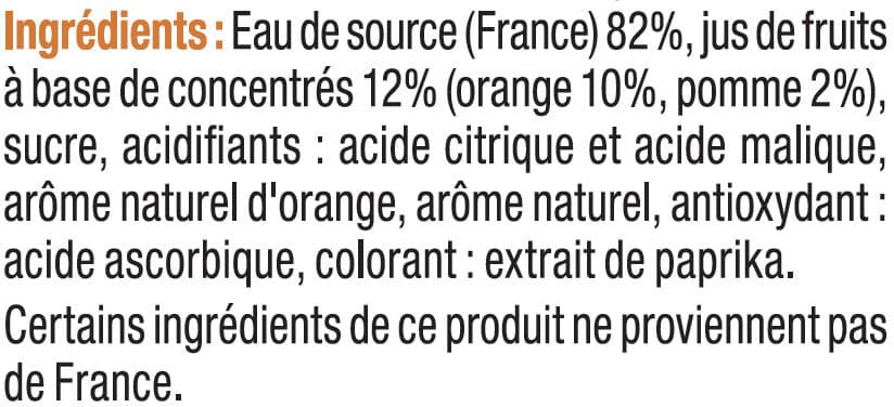 U Boisson aux jus de fruits plate orange packshot