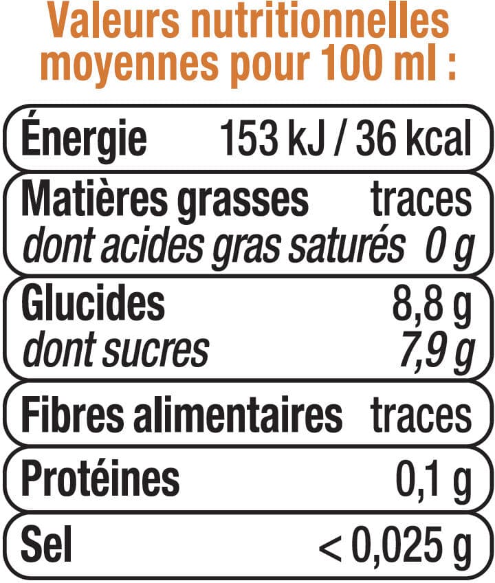 U Boisson aux jus de fruits plate orange packshot