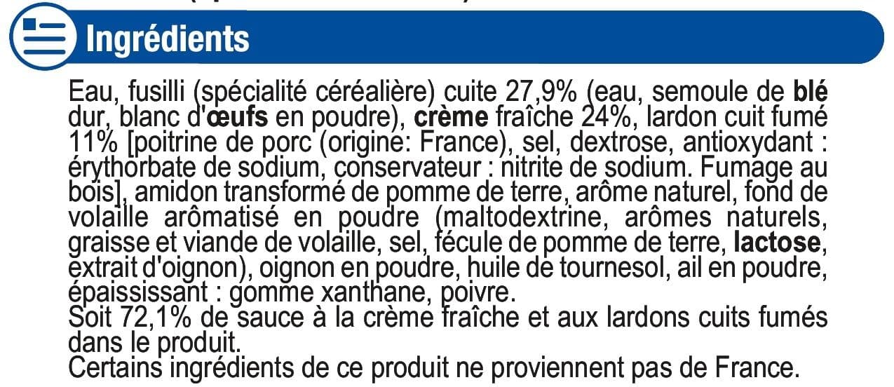 U Box fusilli à la carbonara packshot