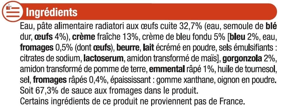 U Box radiatori aux fromages packshot