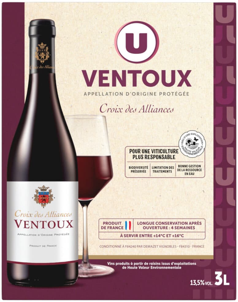 U Vin rouge Ventoux AOP rouge Croix des Alliances packshot