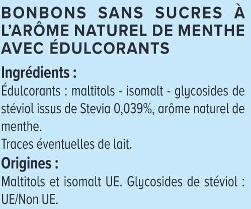 U Bonbons menthe sans sucres aux extraits de stévia 120g packshot