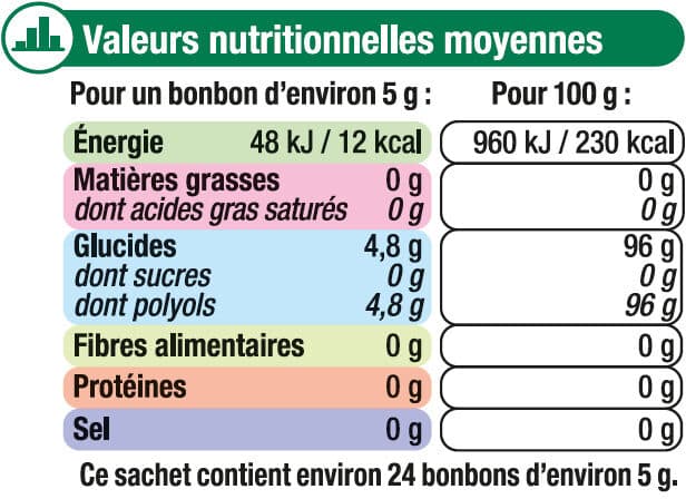U Bonbons aux plantes et à l'extrait de stevia sans sucre sachet de 120g packshot