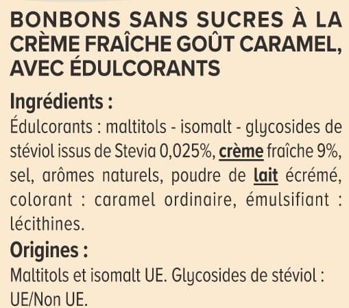 U Bonbons sans sucre saveur caramel stevia 120g packshot