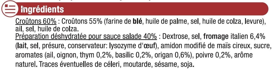 U Mélange pour salade croûtons sauce caesar packshot