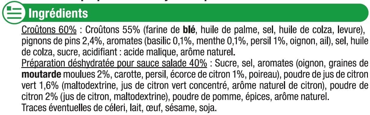 U Mélange pour salade croûtons menthe basilic sauce citron packshot