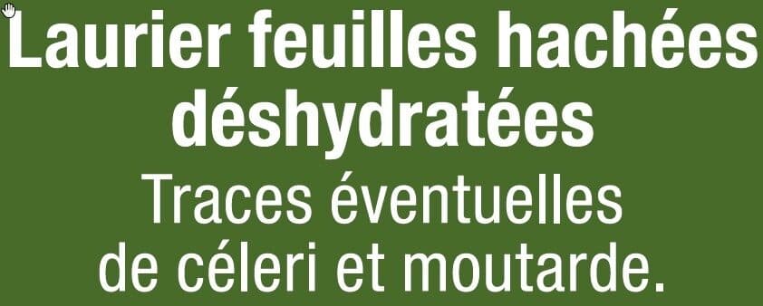 U Laurier hâché packshot