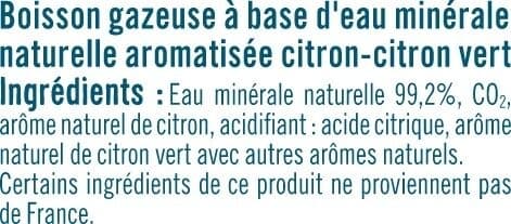 U Boisson pétillante sans sucre aromatisée au citron et citron vert packshot