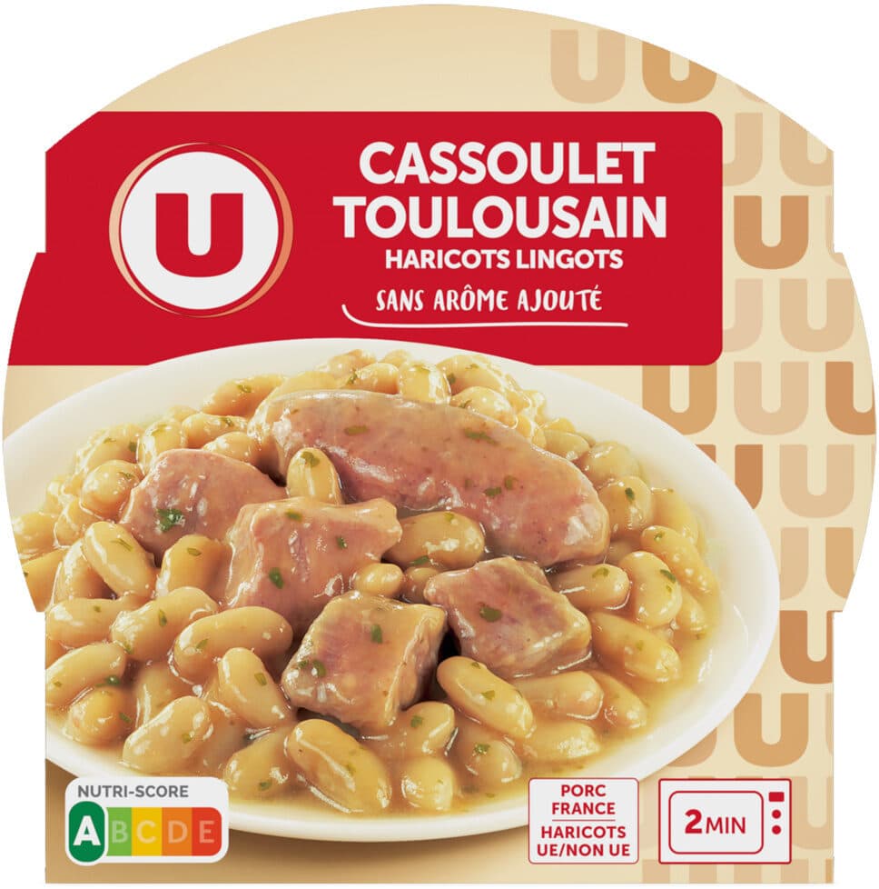 U Plat cuisiné Cassoulet toulousain barquette micro-ondable de 300g packshot