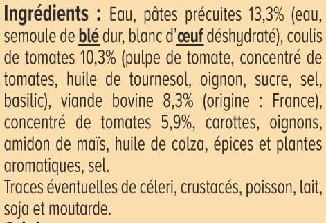 U Spaghetti bolognaise Boîte de 400g packshot