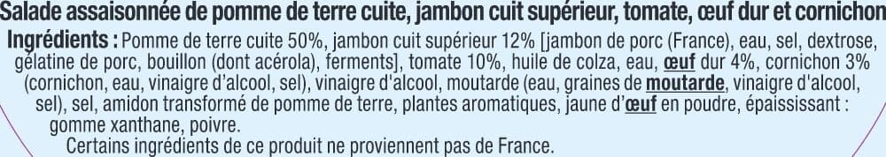 U Salade Piémontaise au jambon supérieur - 300g packshot