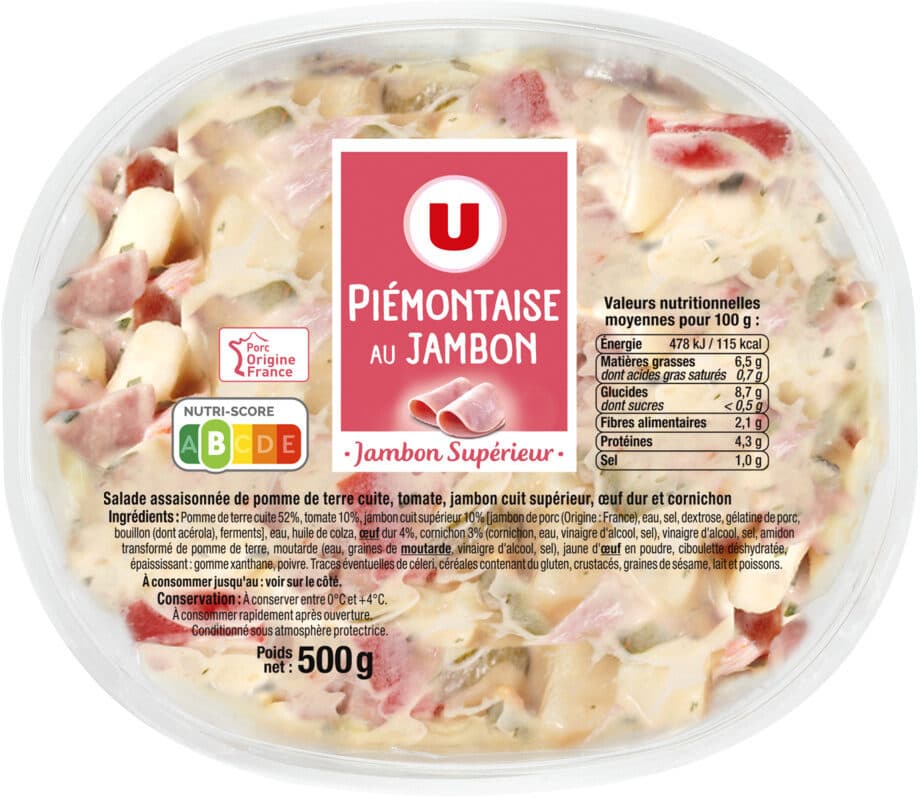 U Salade piémontaise au jambon - 500g packshot
