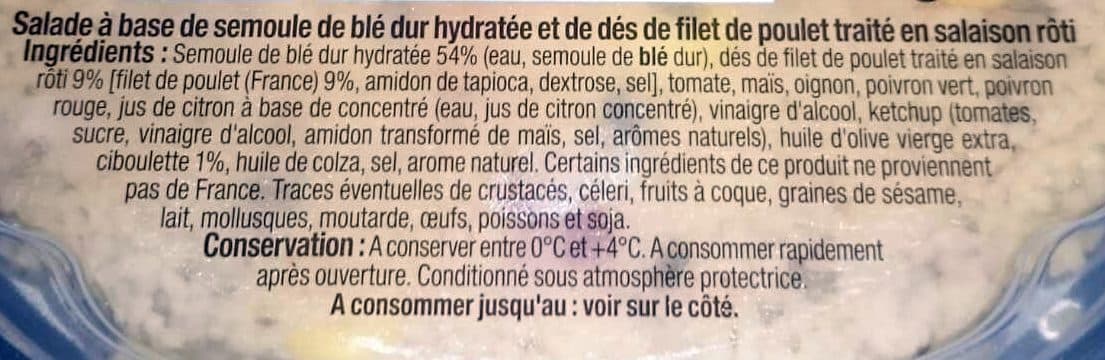U Taboulé au poulet ciboulette packshot