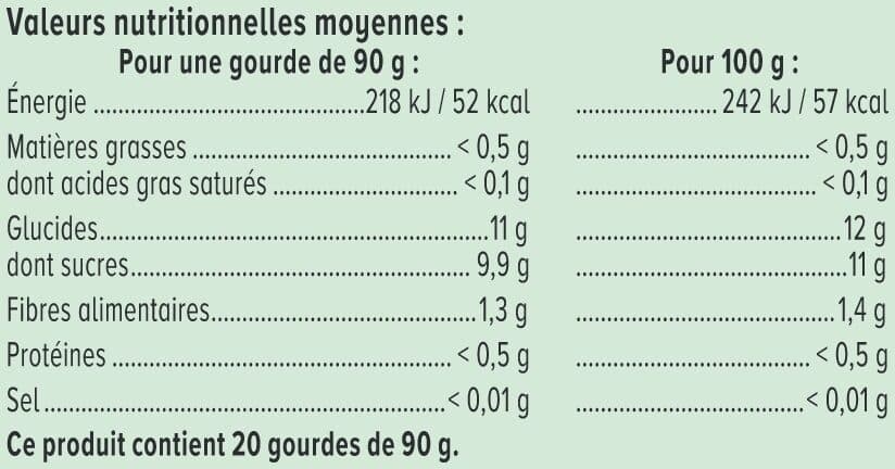 U Gourdes dessert fruitier à la pomme sans sucres ajoutés 20x90g packshot