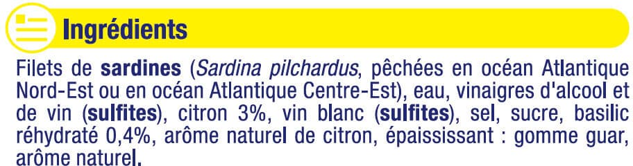 U Filets de sardines marinade citron et basilic 100g packshot