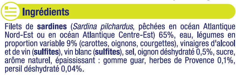 U Filets de sardines aux herbes et petits légumes 100g packshot