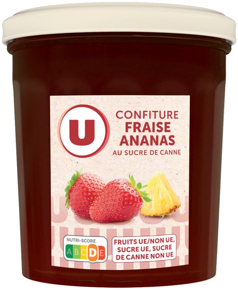 U Confiture fraise & ananas 370g packshot