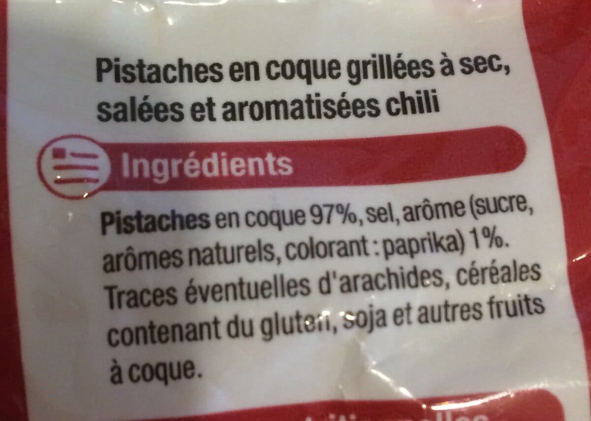 U Pistaches en coque grillées à sec goût Chili packshot