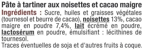 U Pâte à tartiner aux noisettes sans huile de palme packshot