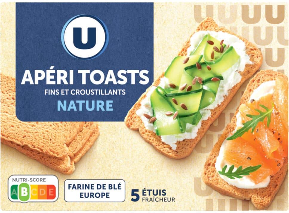 U Biscuits apéritifs Apéri toast nature 100g packshot