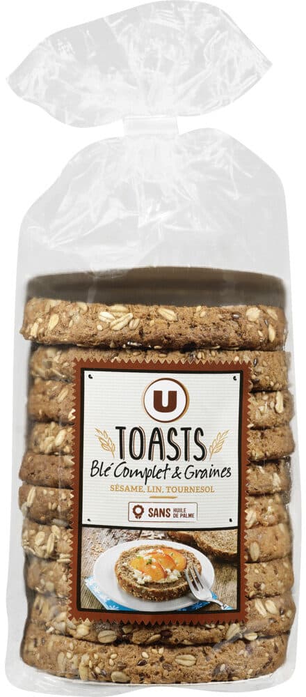 U Toast blé complet et graines paquet de 230g packshot