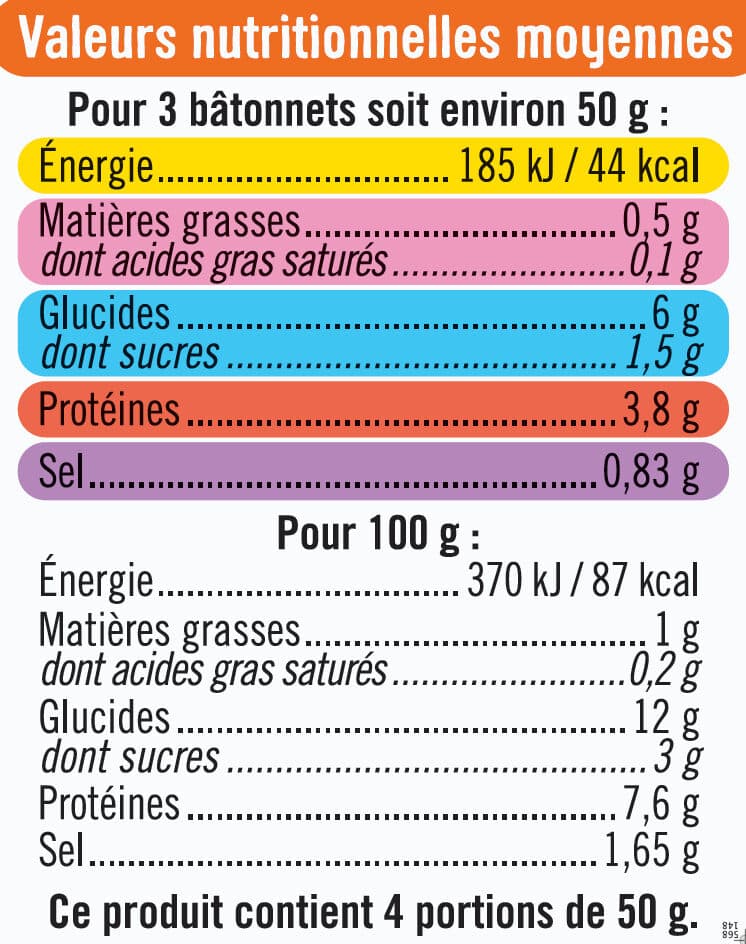 U Bâtonnets de surimi saveur crabe sans gluten 200g packshot