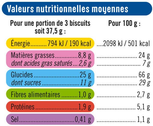 U Biscuits Sablés céréales nappés chocolat lait pocket de 225g packshot