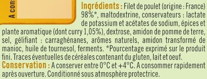 U Emincés de filet de poulet au curry 150g packshot