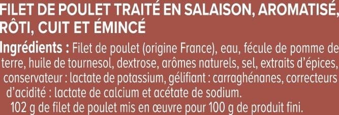 U Emincés de filet de poulet rôti au four - 2x75g packshot