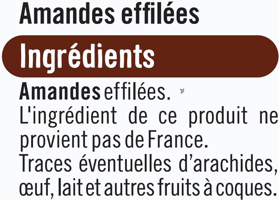 U Amandes effilées 125g packshot