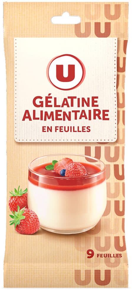 U Gélatine alimentaire 9 feuilles - 17g packshot