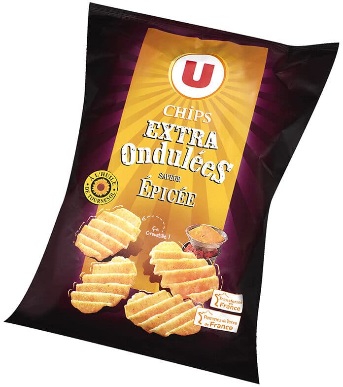 U Chips extra ondulées saveur épicée packshot