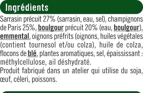 U Galettes sarrasin champignon et boulgour packshot