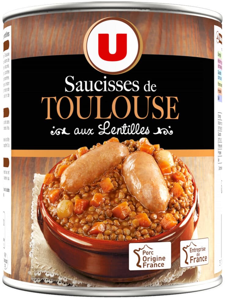 U Saucisses de Toulouse aux Lentilles packshot