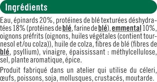 U Pavés au blé épinards emmental bon et végétarien - x2 - 200g packshot